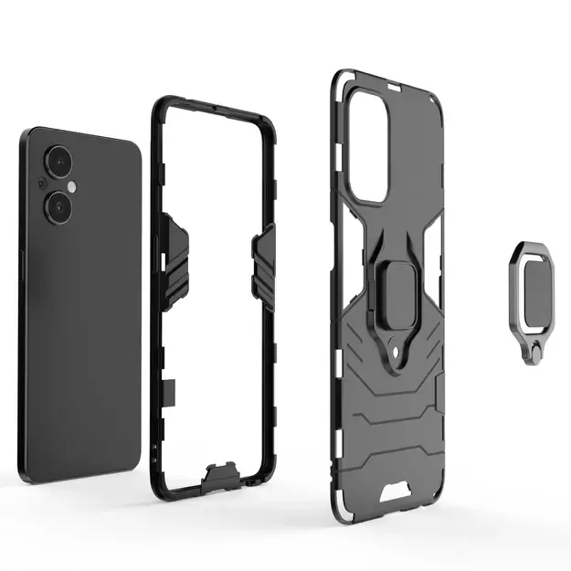 Ring Armor tough hybrid case cover + magnetic holder for OnePlus Nord N20 5G black 1