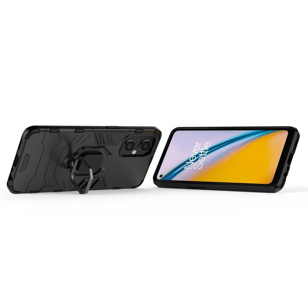 Ring Armor tough hybrid case cover + magnetic holder for OnePlus Nord N20 5G black 19