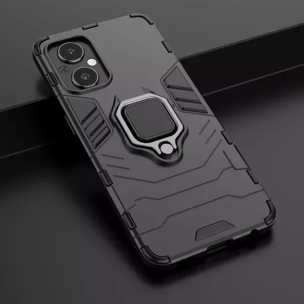 Ring Armor tough hybrid case cover + magnetic holder for OnePlus Nord N20 5G black 18