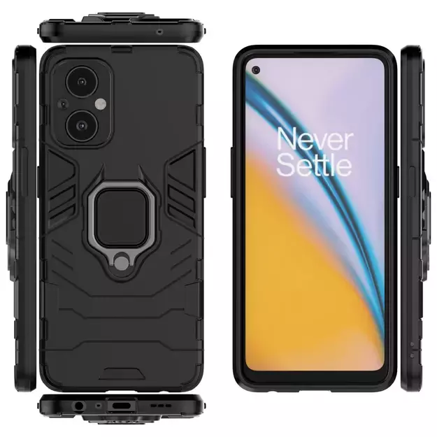 Ring Armor tough hybrid case cover + magnetic holder for OnePlus Nord N20 5G black 14
