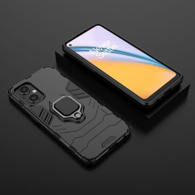 Ring Armor tough hybrid case cover + magnetic holder for OnePlus Nord N20 5G black 25
