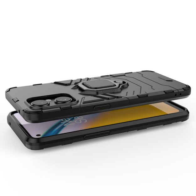 Ring Armor tough hybrid case cover + magnetic holder for OnePlus Nord N20 5G black 5
