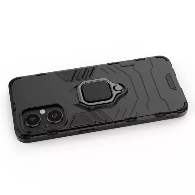 Ring Armor tough hybrid case cover + magnetic holder for OnePlus Nord N20 5G black 6