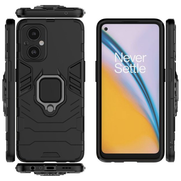 Ring Armor tough hybrid case cover + magnetic holder for OnePlus Nord N20 5G black 17