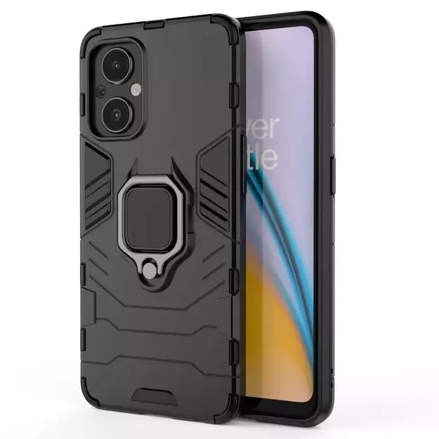 Ring Armor tough hybrid case cover + magnetic holder for OnePlus Nord N20 5G black 24