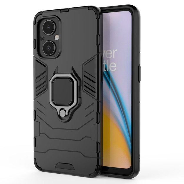 Ring Armor tough hybrid case cover + magnetic holder for OnePlus Nord N20 5G black 26