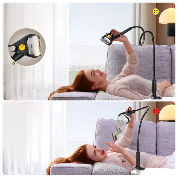 Joyroom JR-ZS389 holder with flexible arm for a desk phone - black 26