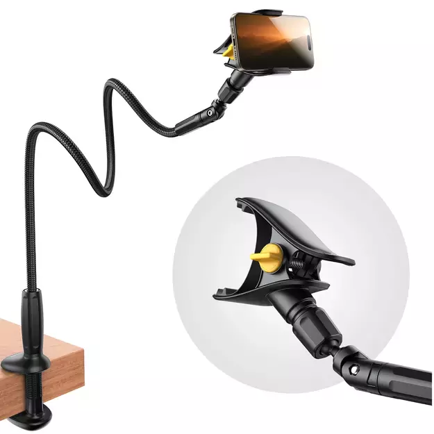 Joyroom JR-ZS389 holder with flexible arm for a desk phone - black 25