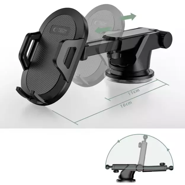 Tech-Protect V1 Car Phone Holder for Windshield/Cockpit - Black 11