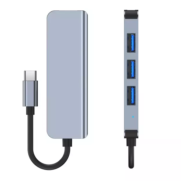 HUB Tech-Protect V1 4in1 USB-C - 3x USB-A 2.0 / USB-A 3.0 - gray 15