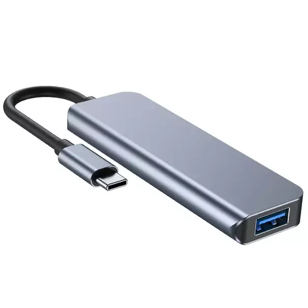HUB Tech-Protect V1 4in1 USB-C - 3x USB-A 2.0 / USB-A 3.0 - gray 10