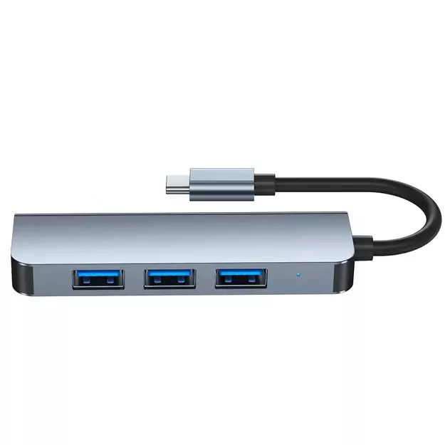 HUB Tech-Protect V1 4in1 USB-C - 3x USB-A 2.0 / USB-A 3.0 - gray 12