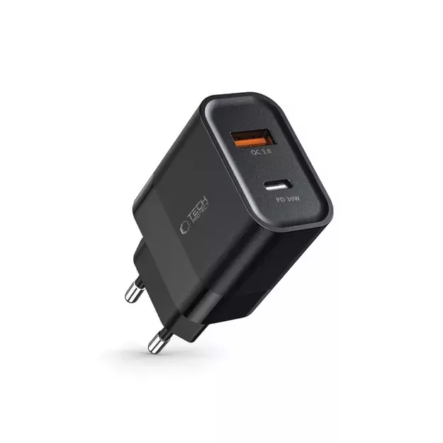 Tech-Protect C30W Charger USB-C PD 30W / USB-A QC 3.0 - Black 7