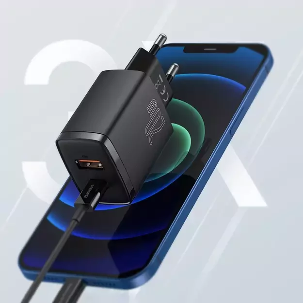 Baseus Compact fast charger USB / USB Type C 20W 3A Power Delivery Quick Charge 3.0 black (CCXJ-B01) 9