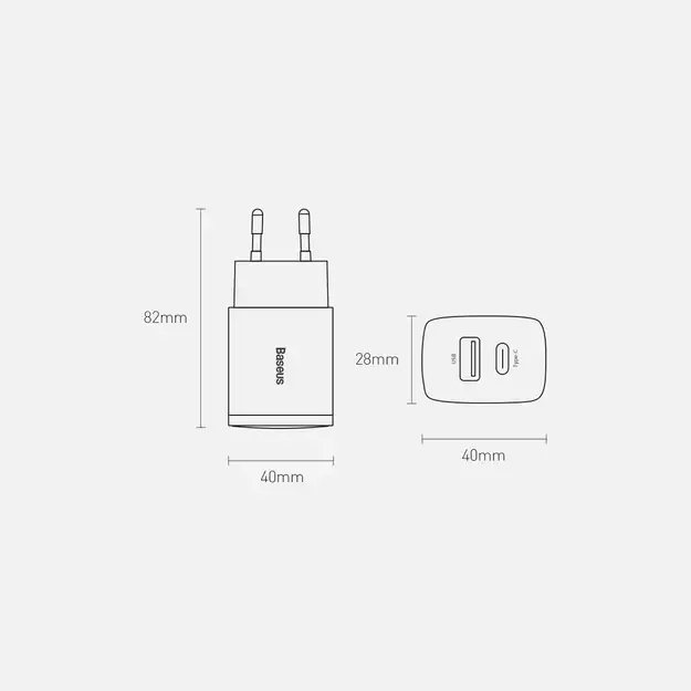 Baseus Compact fast charger USB / USB Type C 20W 3A Power Delivery Quick Charge 3.0 black (CCXJ-B01) 10
