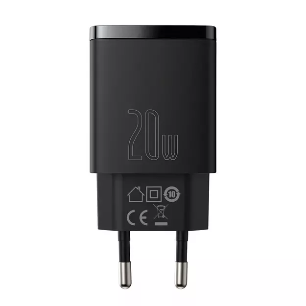 Baseus Compact fast charger USB / USB Type C 20W 3A Power Delivery Quick Charge 3.0 black (CCXJ-B01) 1