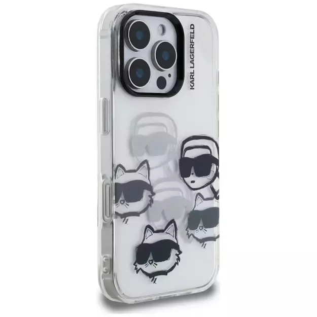 Karl Lagerfeld IML Multi K&amp C Head Pattern Case for iPhone 16 Pro - Clear 3