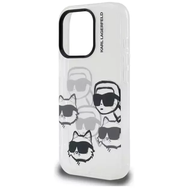Karl Lagerfeld IML Multi K&amp C Head Pattern Case for iPhone 16 Pro - Clear 5