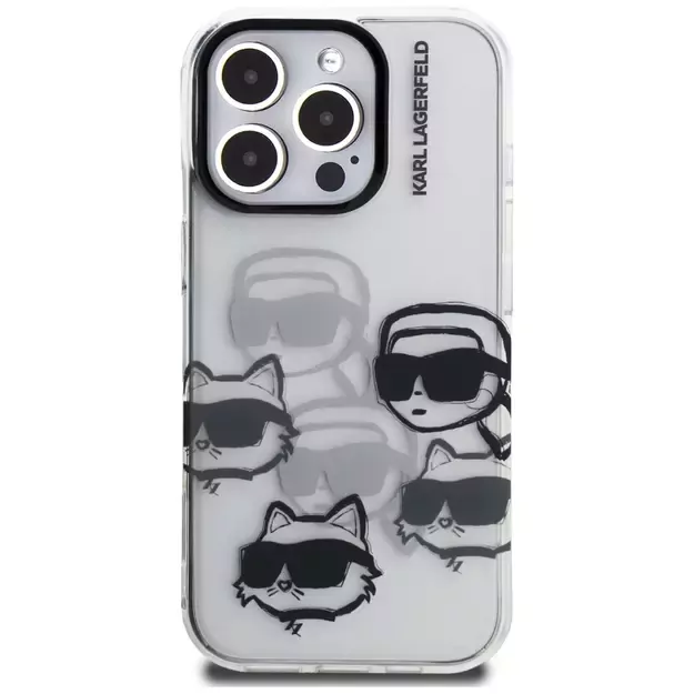 Karl Lagerfeld IML Multi K&amp C Head Pattern Case for iPhone 16 Pro - Clear 2