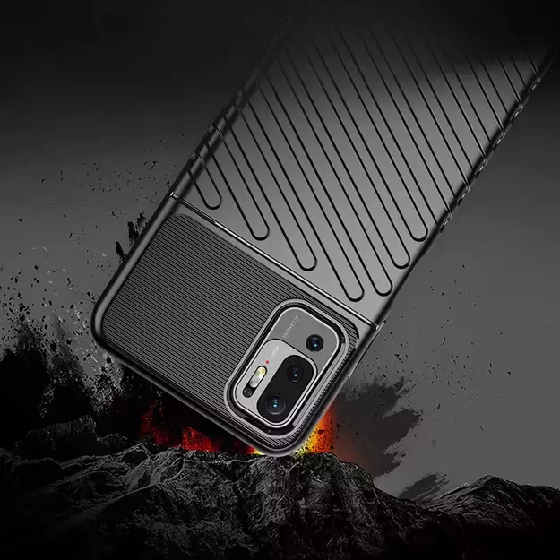 Thunder Case Flexible Tough Rugged Cover TPU Case for Xiaomi Redmi Note 10 5G / Poco M3 Pro black 16