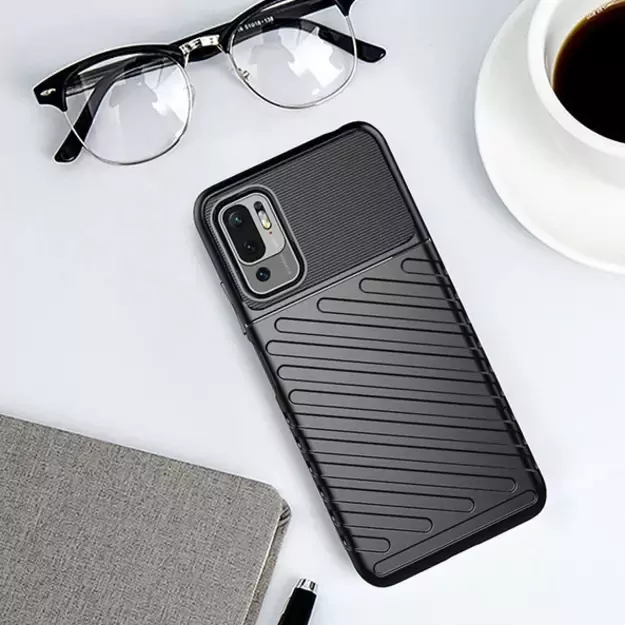 Thunder Case Flexible Tough Rugged Cover TPU Case for Xiaomi Redmi Note 10 5G / Poco M3 Pro black 24
