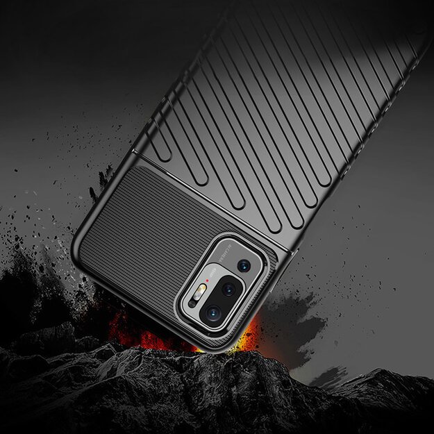 Thunder Case Flexible Tough Rugged Cover TPU Case for Xiaomi Redmi Note 10 5G / Poco M3 Pro black 2