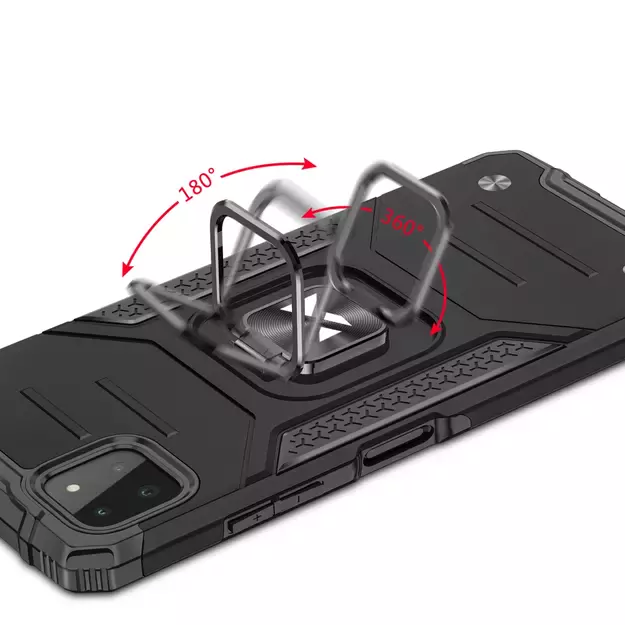 Wozinsky Ring Armor Case Kickstand Tough Rugged Cover for Samsung Galaxy A22 4G red 4