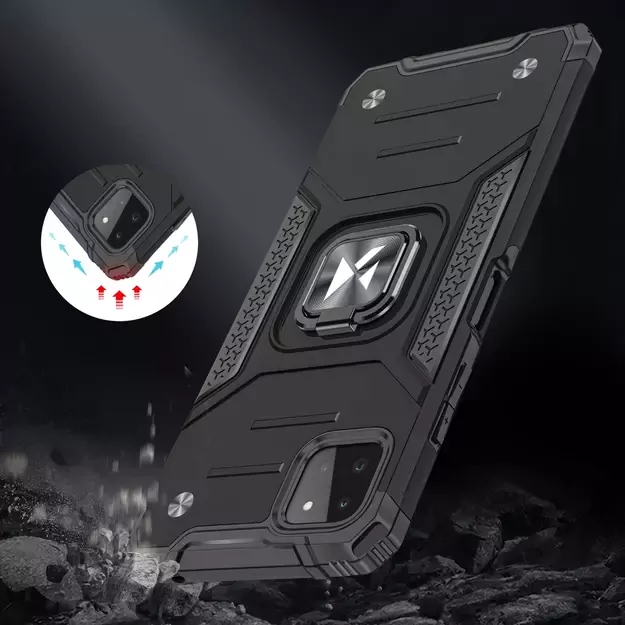 Wozinsky Ring Armor Case Kickstand Tough Rugged Cover for Samsung Galaxy A22 4G red 6
