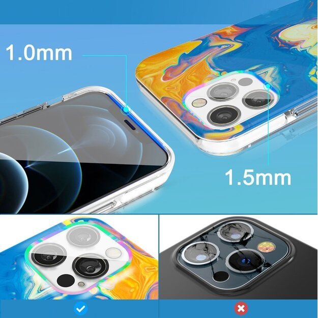 Kingxbar Watercolor Series color case for iPhone 12 Pro Max yellowblue 10