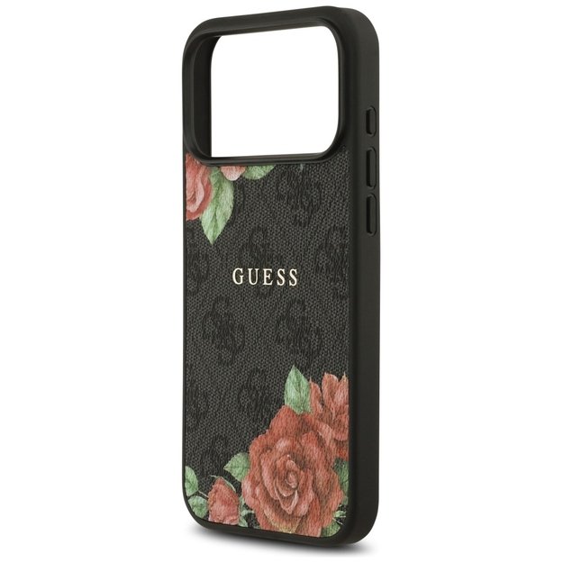 Guess 4G Flowers Print MagSafe case for iPhone 17 Pro - black 2