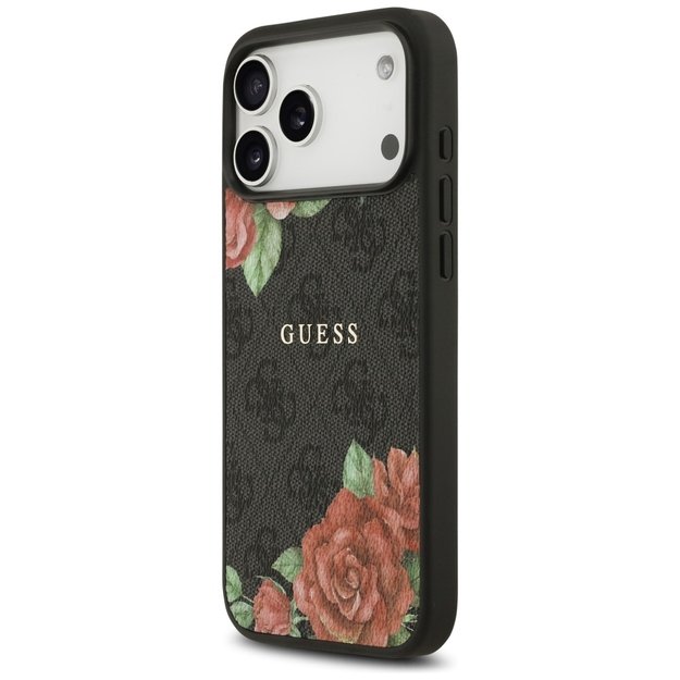 Guess 4G Flowers Print MagSafe case for iPhone 17 Pro - black 5