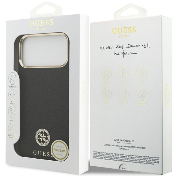 Guess Grained Strass Logo MagSafe case for iPhone 17 Pro Max - black 6