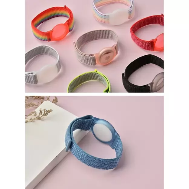 Tech-Protect Nylon Strap for Kids for Apple AirTag - Lime 4