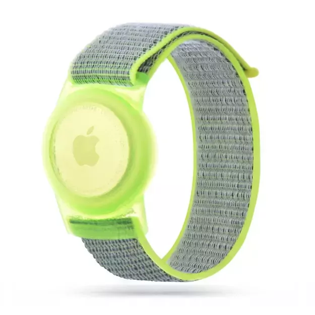 Tech-Protect Nylon Strap for Kids for Apple AirTag - Lime 5