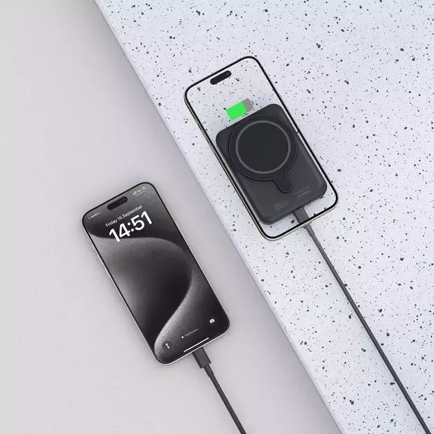 Tech-Protect LifeMag PB10 Powerbank with MagSafe 5000mAh 15W USB-C port - black + USB-C cable 12