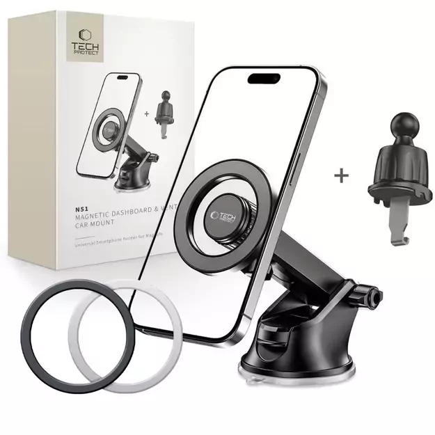 Tech-Protect N51 MagSafe Car Phone Holder for Cockpit/Air Vent - Black 9