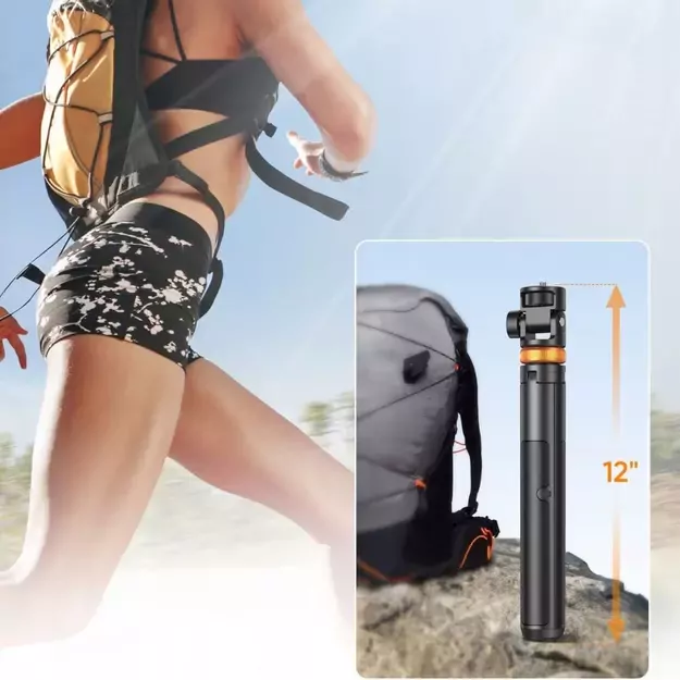 Tech-Protect L03S Bluetooth selfie stick with remote control, tripod up to 148cm and head 180 - black 4