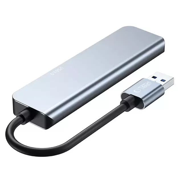 HUB Tech-Protect V0 5in1 USB-A - USB-A 3.0 / 3x USB-A 2.0 / USB-C - gray 2