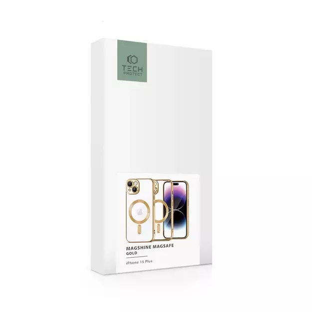 Tech-Protect MagShine Line MagSafe case for iPhone 15 Plus - gold 6