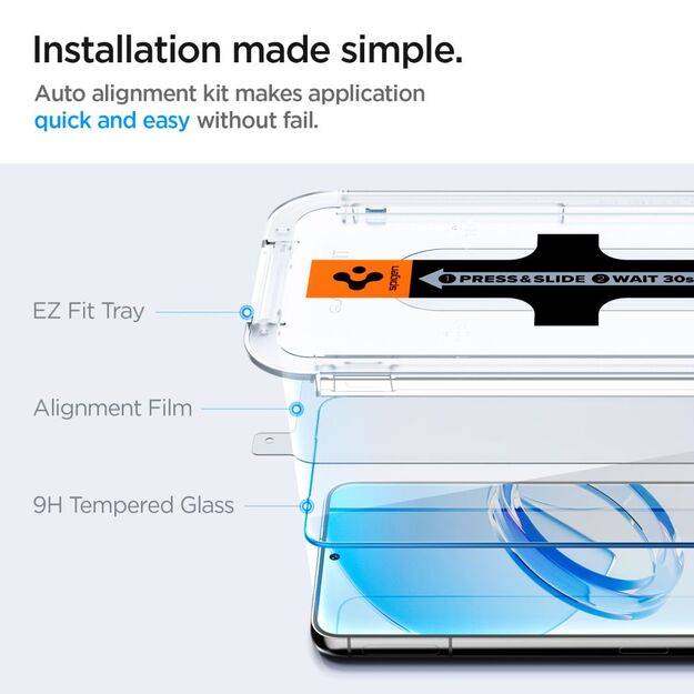 Spigen Glas.tR EZ Fit Tempered Glass for Samsung Galaxy S23 - 2 pcs. 6