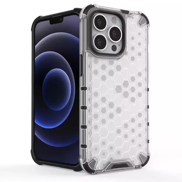 Honeycomb Case armor cover with TPU Bumper for iPhone 13 Pro red 2