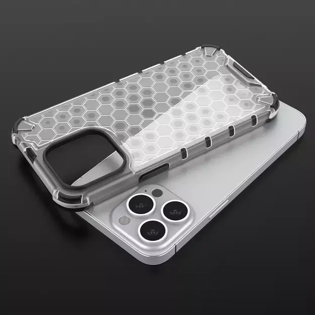 Honeycomb Case armor cover with TPU Bumper for iPhone 13 Pro red 8