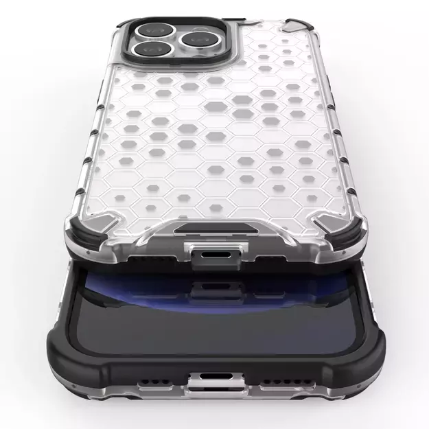 Honeycomb Case armor cover with TPU Bumper for iPhone 13 Pro red 9