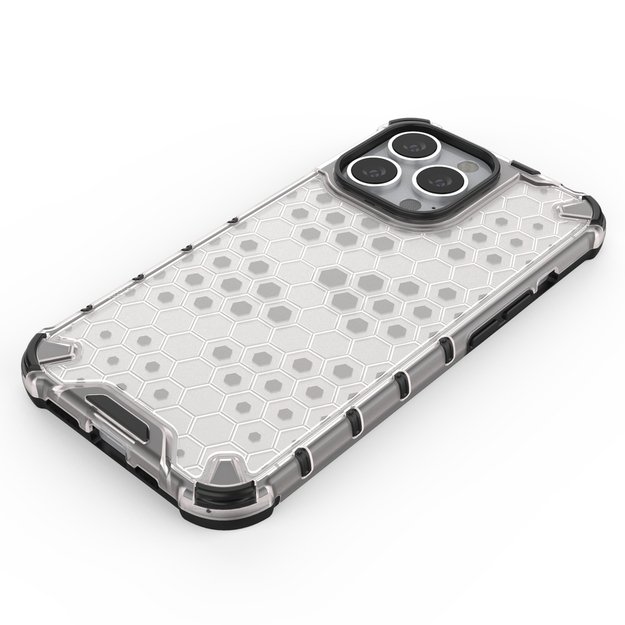 Honeycomb Case armor cover with TPU Bumper for iPhone 13 Pro red 17