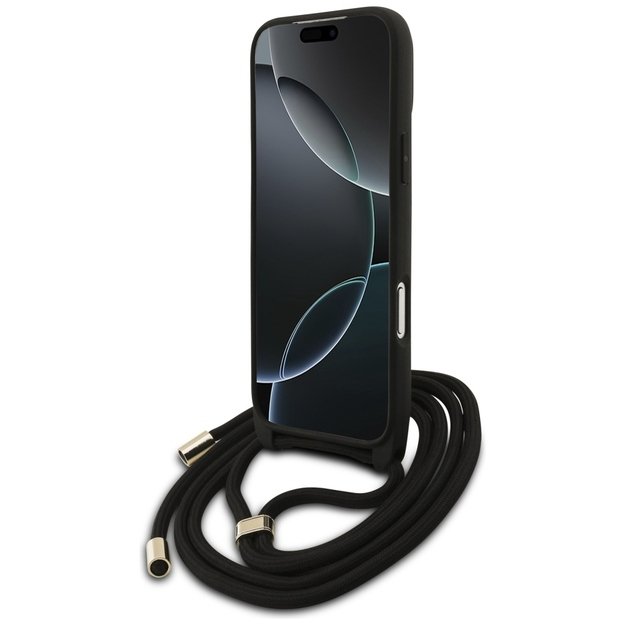 Guess 4G Big Logo Cord Stap Crossbody Case for iPhone 17 Pro Max - Black 3