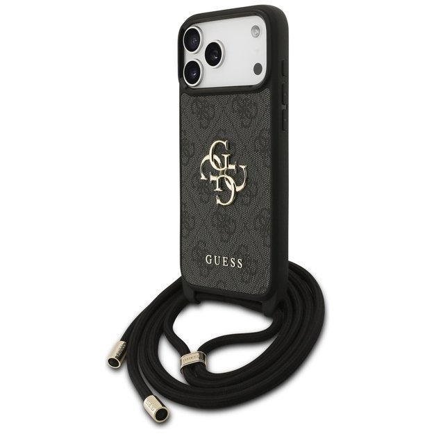 Guess 4G Big Logo Cord Stap Crossbody Case for iPhone 17 Pro Max - Black 1