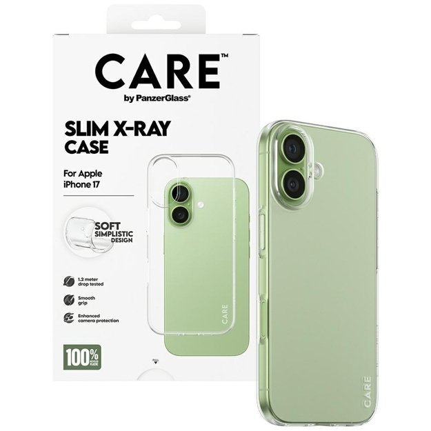CARE by PanzerGlass Fashionable X-Ray Soft Basic Case for iPhone 17 - Transparent 3