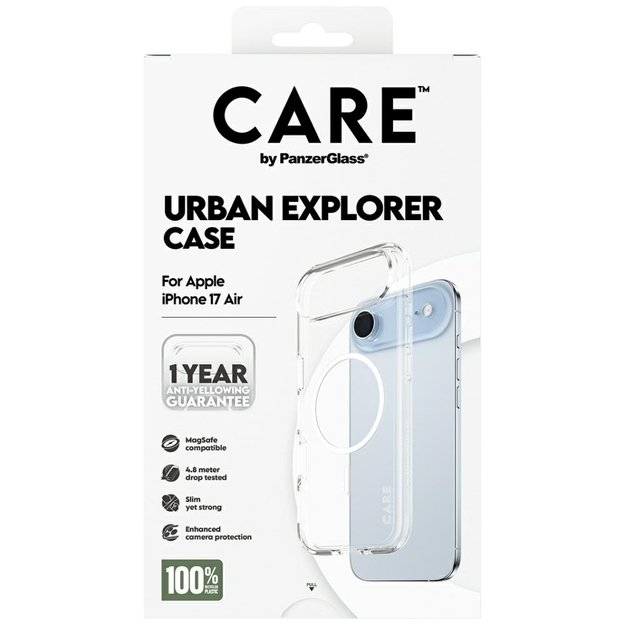 CARE by PanzerGlass Flagship Urban Explorer Case w. White MagSafe for iPhone Air - Transparent 4