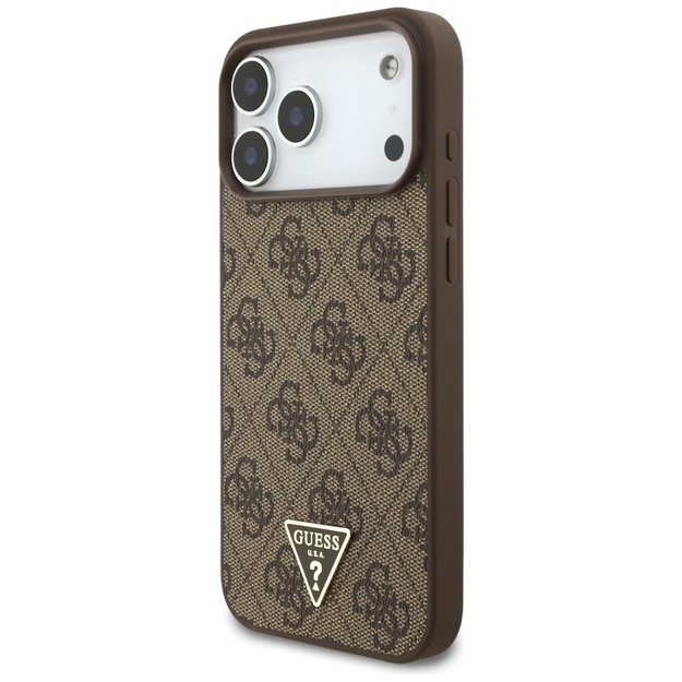 Guess 4G Strap Triangle Logo MagSafe Case for iPhone 17 Pro Max - Brown 2