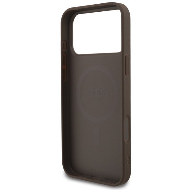 Guess 4G Strap Triangle Logo MagSafe Case for iPhone 17 Pro Max - Brown 6